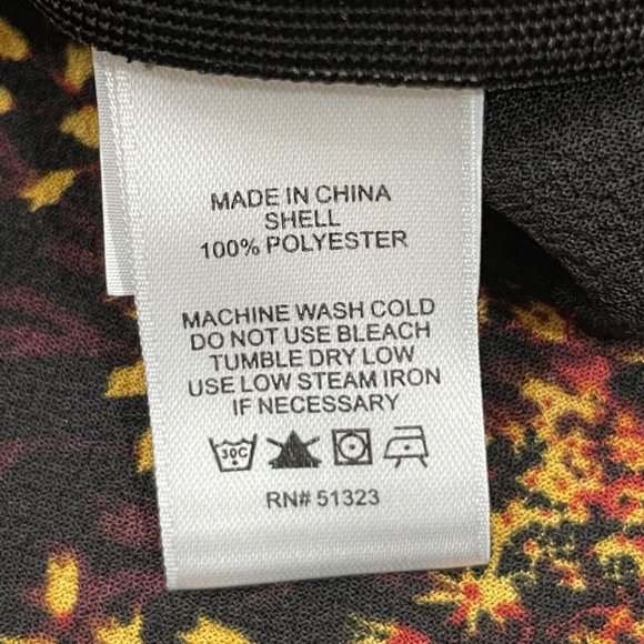 1. STATE Top Womens L Wild Country Blooms Peplum Blouse Wrap Floral V-Neck Black - Picture 8 of 14